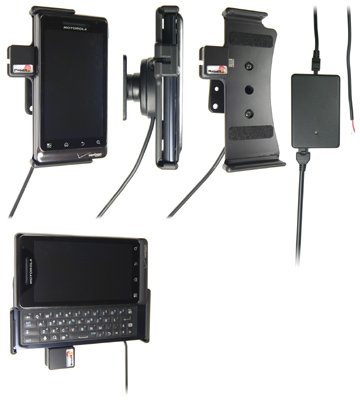 Support voiture  Brodit Motorola Droid 2  installation fixe - Avec rotule, connectique Molex. Chargeur 2A. Réf 513185