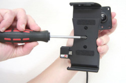 Support voiture  Brodit Motorola Droid X  installation fixe - Avec rotule, connectique Molex. Chargeur 2A. Réf 513190