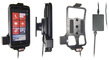 Support voiture  Brodit HTC 7 Trophy  installation fixe - Avec rotule, connectique Molex. Chargeur 2A. Réf 513199