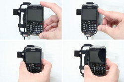 Support voiture  Brodit BlackBerry Curve 9300  installation fixe - Avec rotule, connectique Molex. Chargeur 2A. Réf 513204