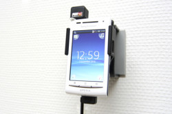 Support voiture  Brodit Sony Ericsson X8  installation fixe - Avec rotule, connectique Molex. Chargeur 2A. Réf 513206