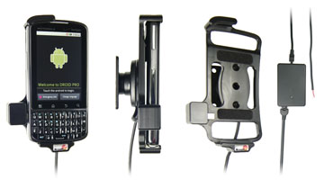 Support voiture  Brodit Motorola Droid  Pro  installation fixe - Avec rotule, connectique Molex. Chargeur 2A. Réf 513217