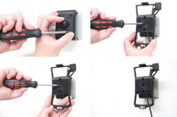 Support voiture  Brodit Sony Ericsson Xperia arc  installation fixe - Avec rotule, connectique Molex. Chargeur 2A. Réf 513249