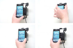 Support voiture  Brodit Sony Ericsson Xperia arc  installation fixe - Avec rotule, connectique Molex. Chargeur 2A. Réf 513249