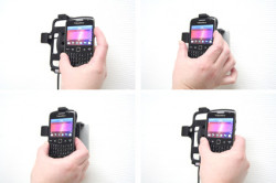 Support voiture  Brodit BlackBerry Curve 9350  installation fixe - Avec rotule, connectique Molex. Chargeur 2A. Réf 513267