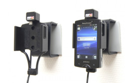 Support voiture  Brodit Sony Ericsson Xperia Mini Pro  installation fixe - Avec rotule, connectique Molex. Chargeur 2A. Réf 513281