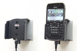 Support voiture  Brodit Nokia E6-00  installation fixe - Avec rotule, connectique Molex. Chargeur 2A. Réf 513283