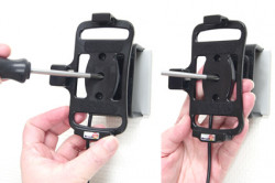 Support voiture  Brodit BlackBerry Curve 9380  installation fixe - Avec rotule, connectique Molex. Chargeur 2A. Réf 513295