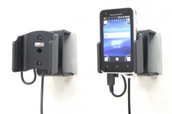 Support voiture  Brodit Sony Ericsson Xperia Active  installation fixe - Avec rotule, connectique Molex. Chargeur 2A. Réf 513298