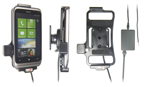 Support voiture  Brodit HTC Radar  installation fixe - Avec rotule, connectique Molex. Chargeur 2A. Réf 513299