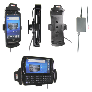 Support voiture  Brodit Sony Ericsson Xperia Pro  installation fixe - Avec rotule, connectique Molex. Chargeur 2A. Réf 513323