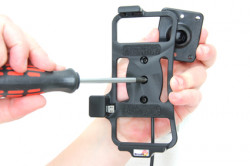 Support voiture  Brodit Motorola Droid 4  installation fixe - Avec rotule, connectique Molex. Chargeur 2A. Réf 513375