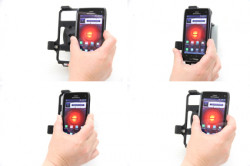 Support voiture  Brodit Motorola Droid 4  installation fixe - Avec rotule, connectique Molex. Chargeur 2A. Réf 513375