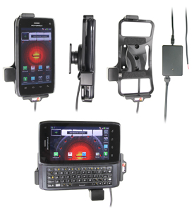 Support voiture  Brodit Motorola Droid 4  installation fixe - Avec rotule, connectique Molex. Chargeur 2A. Réf 513375