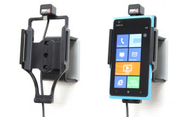 Support voiture  Brodit Nokia Lumia 900  installation fixe - Avec rotule, connectique Molex. Chargeur 2A. Réf 513380