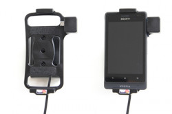 Support voiture  Brodit Sony Xperia go  installation fixe - Avec rotule, connectique Molex. Chargeur 2A. Réf 513414
