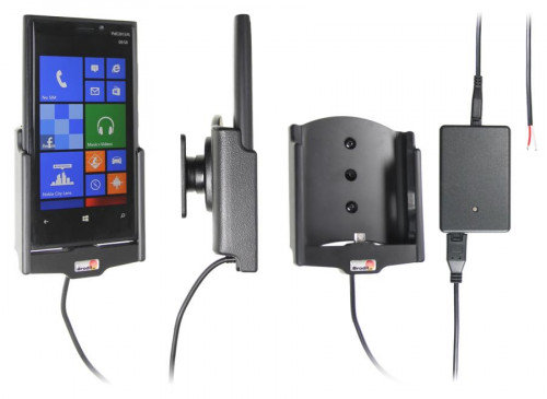 Support voiture  Brodit Nokia Lumia 920  installation fixe - Avec rotule, connectique Molex. Chargeur 2A. Réf 513462