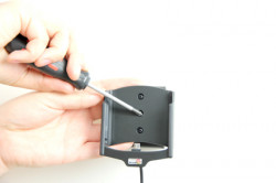 Support voiture  Brodit LG Nexus 4  installation fixe - Avec rotule, connectique Molex. Chargeur 2A. Pour appareil avec bumper d'origine. Réf 513488