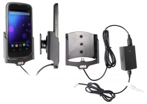 Support voiture  Brodit LG Nexus 4  installation fixe - Avec rotule, connectique Molex. Chargeur 2A. Pour appareil avec bumper d'origine. Réf 513488