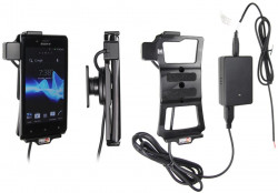 Support voiture  Brodit Sony Xperia J  installation fixe - Avec rotule, connectique Molex. Chargeur 2A. Réf 513506