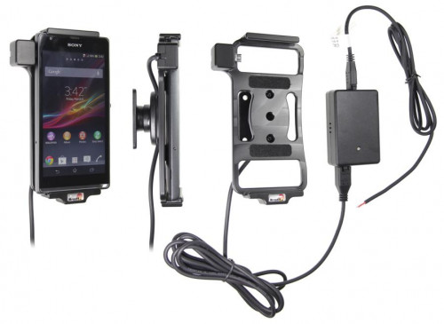 Support voiture  Brodit Sony Xperia SP  installation fixe - Avec rotule, connectique Molex. Chargeur 2A. Réf 513533