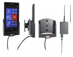 Support voiture  Brodit Nokia Lumia 520  installation fixe - Avec rotule, connectique Molex. Chargeur 2A. Réf 513542