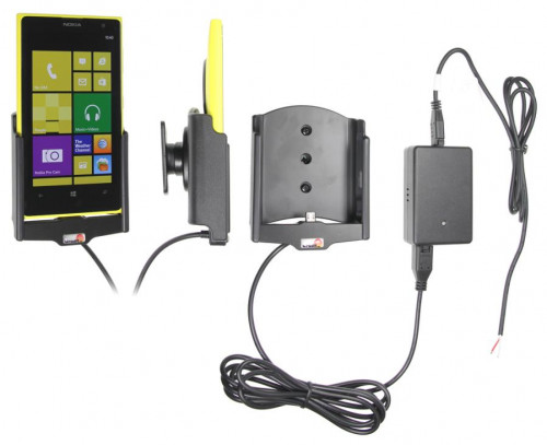 Support voiture  Brodit Nokia Lumia 1020  installation fixe - Avec rotule, connectique Molex. Chargeur 2A. Réf 513550