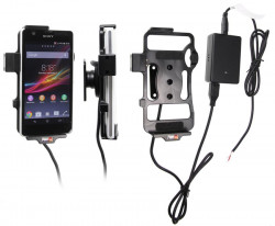 Support voiture  Brodit Sony Xperia ZR  installation fixe - Avec rotule, connectique Molex. Chargeur 2A. Réf 513555