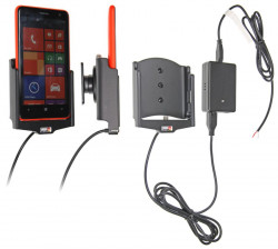 Support voiture  Brodit Nokia Lumia 625  installation fixe - Avec rotule, connectique Molex. Chargeur 2A. Réf 513603