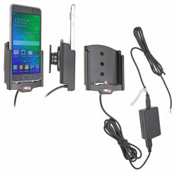 Support voiture  Brodit Samsung Galaxy Alpha  installation fixe - Avec rotule, connectique Molex. Chargeur 2A. Réf 513658