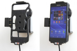 Support voiture  Brodit Sony Xperia Z3 Compact  installation fixe - Avec rotule, connectique Molex. Chargeur 2A. Réf 513675