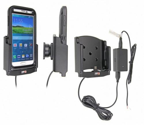 Support voiture  Brodit Samsung Galaxy S5  installation fixe - Avec rotule, connectique Molex. Chargeur 2A. Pour  étui Otterbox Defender (non livré). Réf 513678