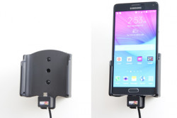 Support voiture  Brodit Samsung Galaxy Note 4  installation fixe - Avec rotule, connectique Molex. Chargeur 2A. Réf 513683