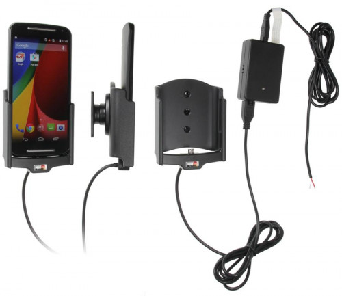 Support voiture  Brodit Motorola Moto G (2nd Gen)  installation fixe - Avec système de connecteur Molex. Chargeur 2A. Avec rotule. Réf 513710