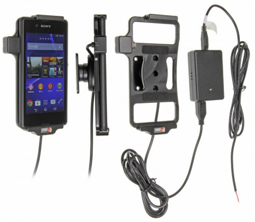 Support voiture  Brodit Sony Xperia E3  installation fixe - Avec rotule, connectique Molex. Chargeur 2A. Réf 513712