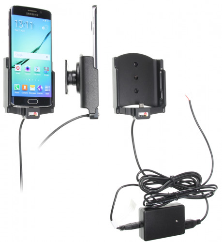 Support voiture  Brodit Samsung Galaxy S6 edge  installation fixe - Avec système de connecteur Molex. Chargeur 2A. Avec rotule. Réf 513731