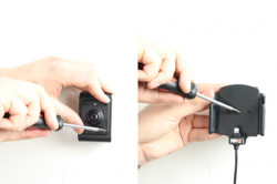 Support voiture Brodit Apple iPhone 5 installation fixe - Avec rotule. Support réglable. Pour appareil avec étui de dimensions: Larg: 62-77 mm, épaiss.: 6-10 mm. Chargeur approuvé par Apple. Réf 527504