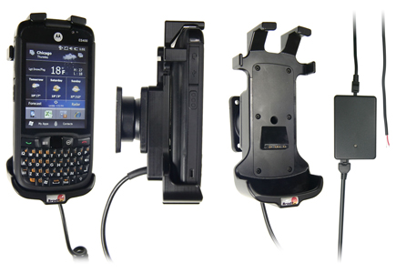 Support voiture  Brodit Motorola ES400  installation fixe - Avec rotule, connectique Molex. Chargeur 2A. Pour appareil avec batterie standard et étendu. Réf 531208