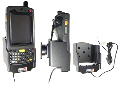 Support voiture  Brodit Motorola MC70  installation fixe - Avec rotule, avec chargeur intégré dans le support. Pour appareil avec batterie standard et étendu. Réf 532044