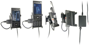 Support voiture  Brodit Sony Ericsson C905i  installation fixe - Avec rotule, connectique Molex. Chargeur 2A. Réf 971270