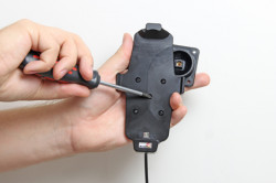 Support voiture  Brodit Samsung Galaxy Alpha  installation fixe - Avec rotule, connectique Molex. Chargeur 2A. Convient appareils avec étui. Réf 513659