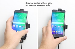 Support voiture  Brodit Samsung Galaxy Alpha  installation fixe - Avec rotule, connectique Molex. Chargeur 2A. Convient appareils avec étui. Réf 513659