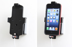 Support voiture Brodit Apple iPhone 5 pour fixation cable - Utilisation avec câble Apple Lightning d'origine Pour appareil avec étui. Avec rotule. Réf 514423