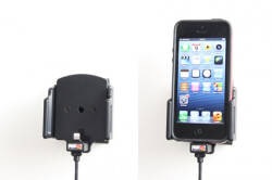 Support voiture Brodit Apple iPhone 5 avec chargeur allume cigare - Avec rotule. Avec câble USB. Chargeur approuvé par Apple. Support réglable. Pour appareil avec étui de dimensions: Larg: 62-77 mm, épaiss.: 6-10 mm. Réf 521502