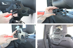 Support voiture  Brodit Apple iPad 2  sécurisé - Support passif avec rotule. Avec verrouillage renforcé Pour  étui Otterbox Defender (non livré). Réf 541366