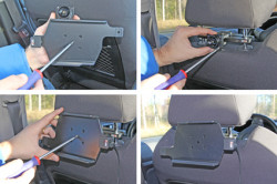 Support voiture  Brodit Samsung Galaxy Tab 3 7.0 SM-T2100  sécurisé - Avec câble allume-cigare. Avec rotule. Avec verrouillage renforcé Réf 546543