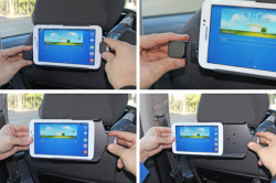 Support voiture  Brodit Samsung Galaxy Tab 3 7.0 SM-T2100  sécurisé - Avec câble allume-cigare. Avec rotule. Avec verrouillage renforcé Réf 546543