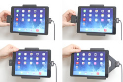 Support voiture  Brodit Apple iPad Air  sécurisé - Support actif avec cig-plug et le câble USB. Avec rotule. Avec verrouillage renforcé Réf 546577