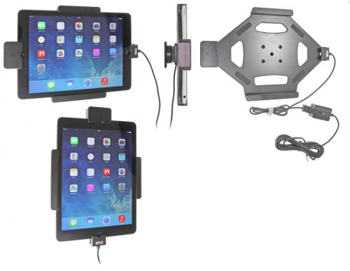 Support voiture  Brodit Apple iPad Air  sécurisé - Support actif pour une installation fixe. Avec rotule. Avec verrouillage renforcé Réf 547577