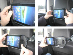 Support voiture  Brodit Samsung Galaxy Tab GT-P1000  sécurisé - Support passif avec rotule. Avec verrouillage renforcé Réf 541209
